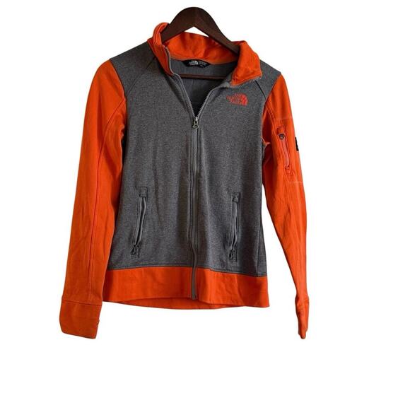 The North Face Women’s Apex Full Zip Jacket S Gray Orange Fleece-Lined Softshell - Picture 1 of 10